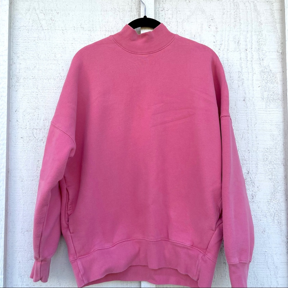 TNA cozy fleece boyfriend mockneck